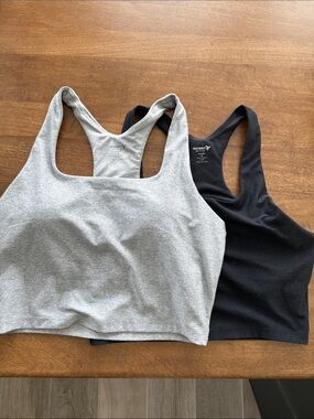 Old Navy Racerback Sports Bras in Light Gray & Black